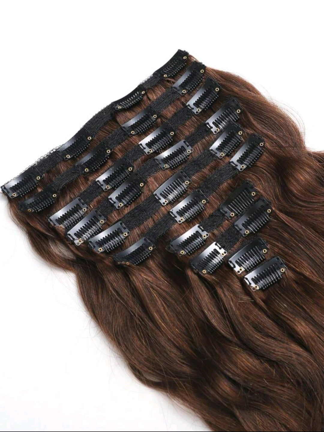 8pcs Brown Natural Wave Hair Extensions