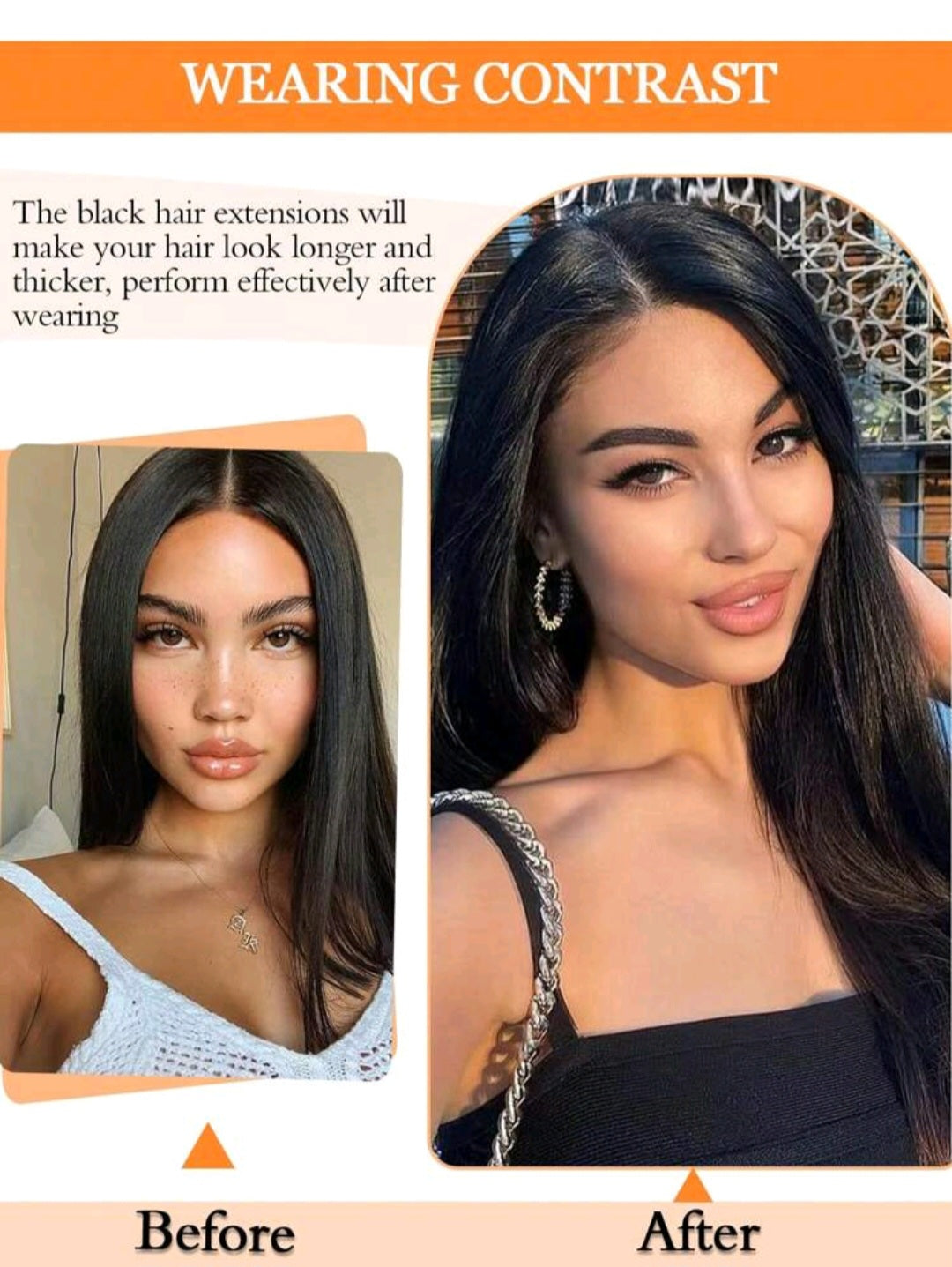 7pcs Clip in Straight Natural Hair Extensions