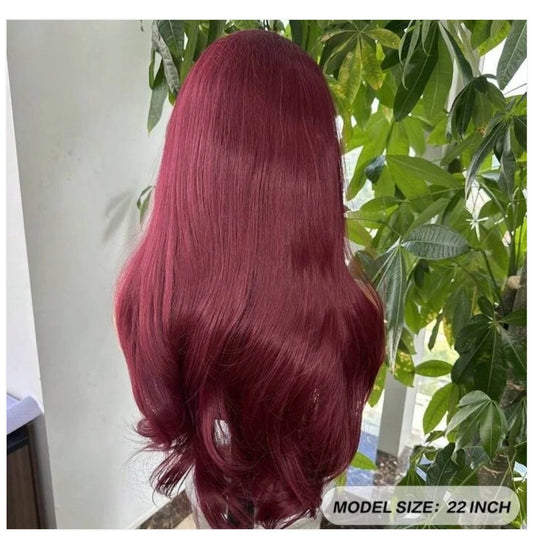 Burgundy Lace Front Wig - Human blend