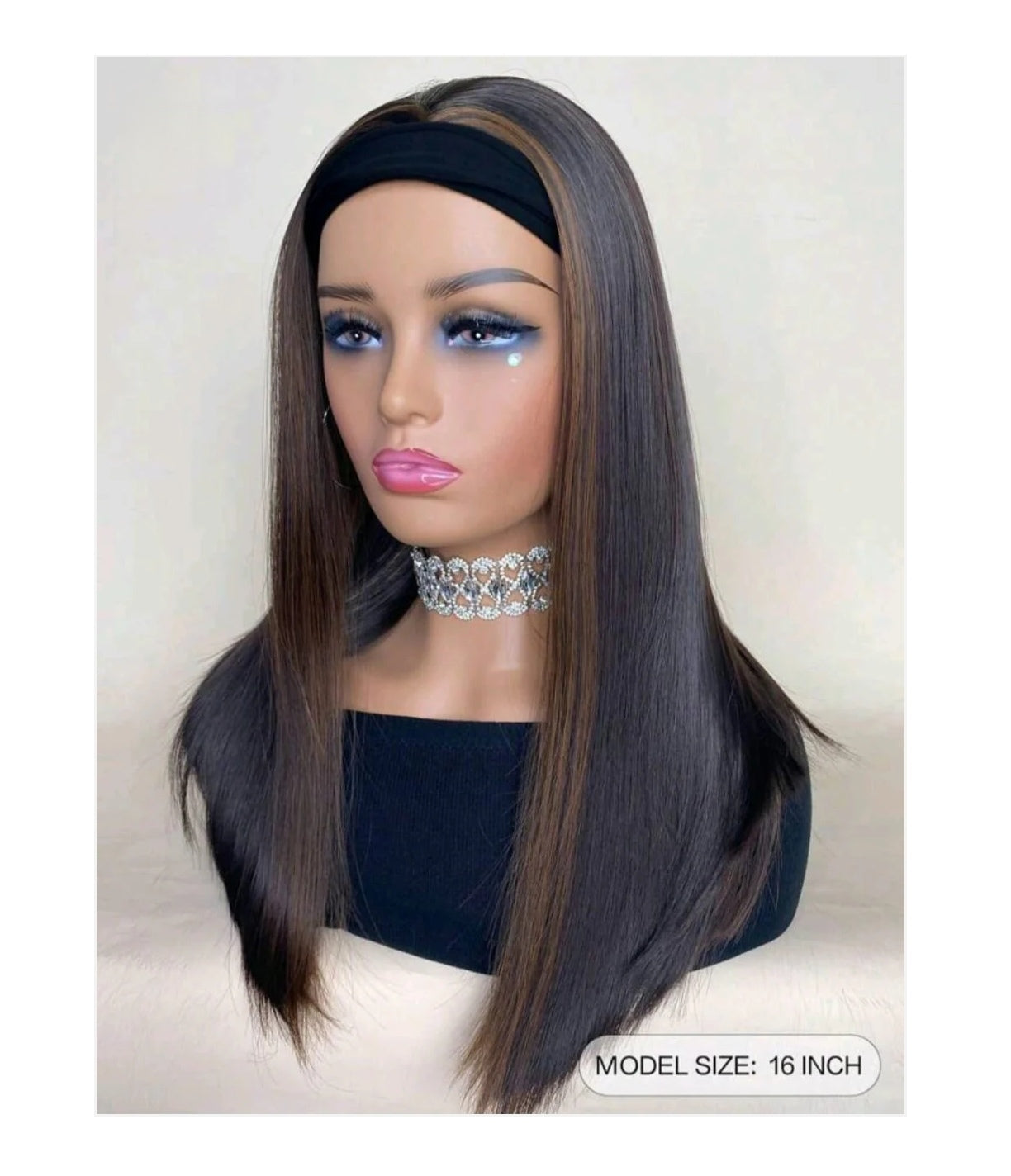 Long bob straight headband human blend