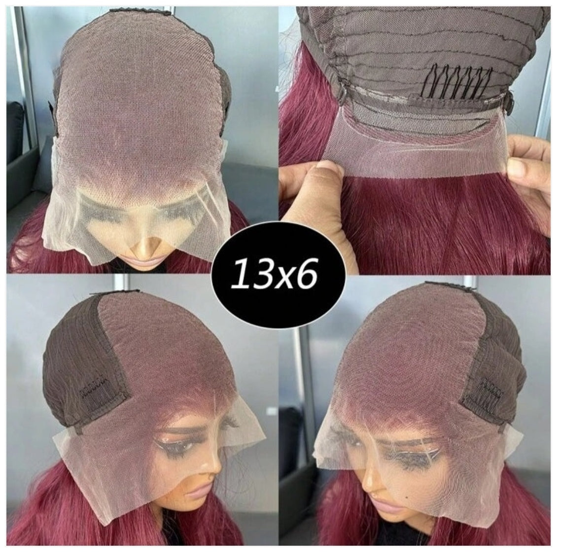 Burgundy Lace Front Wig - Human blend