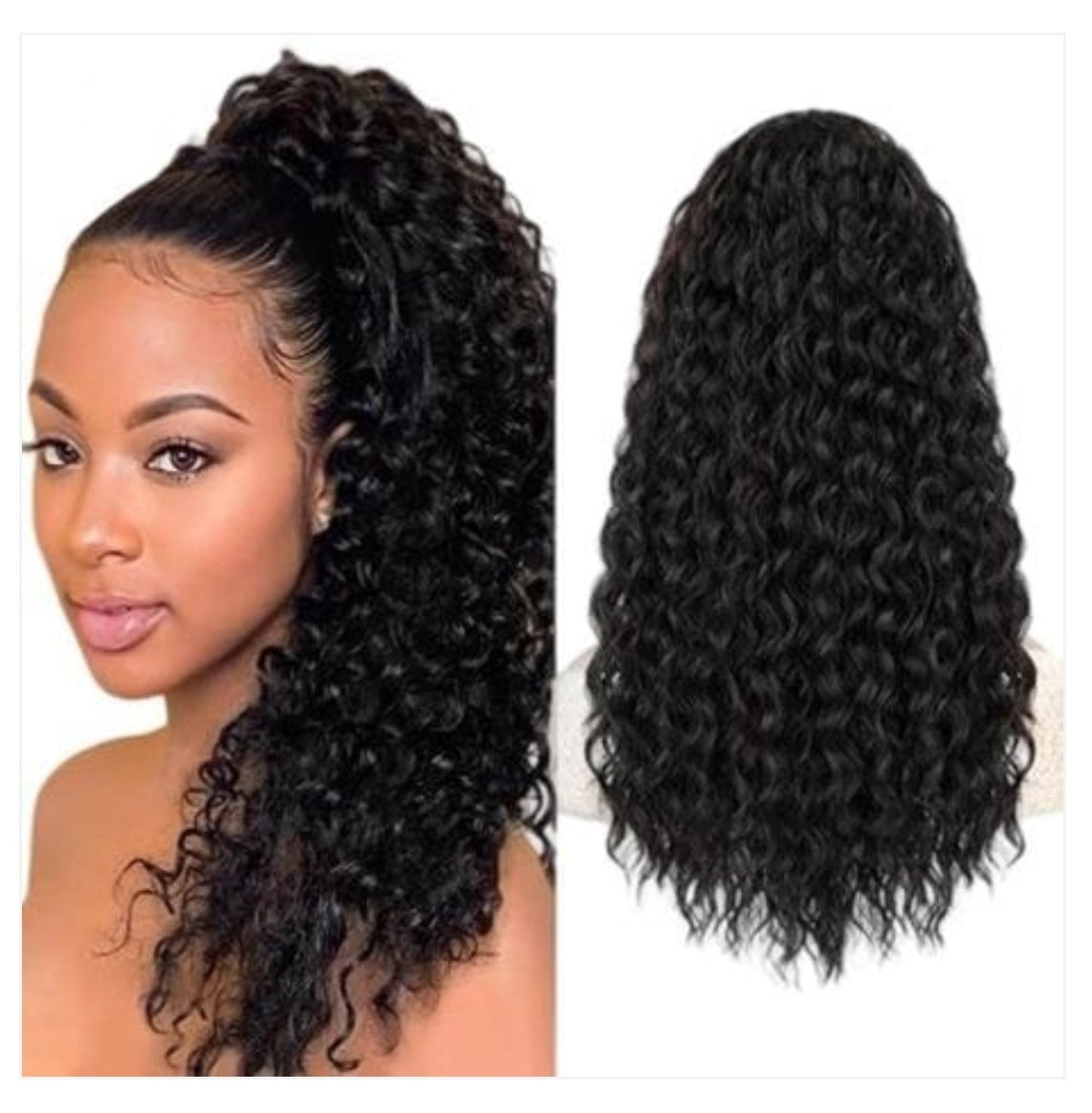 Drawstring Ponytail Water Wave Synthetic Hair Clip in Hair