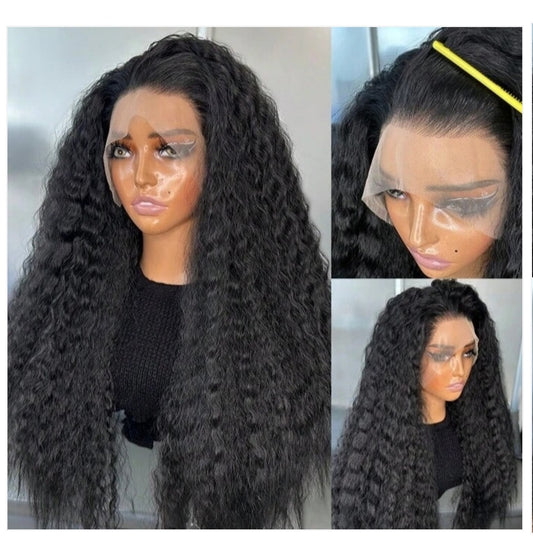 Long Wavy Water Kanekalon Heat Resistant Wig - Human Blend