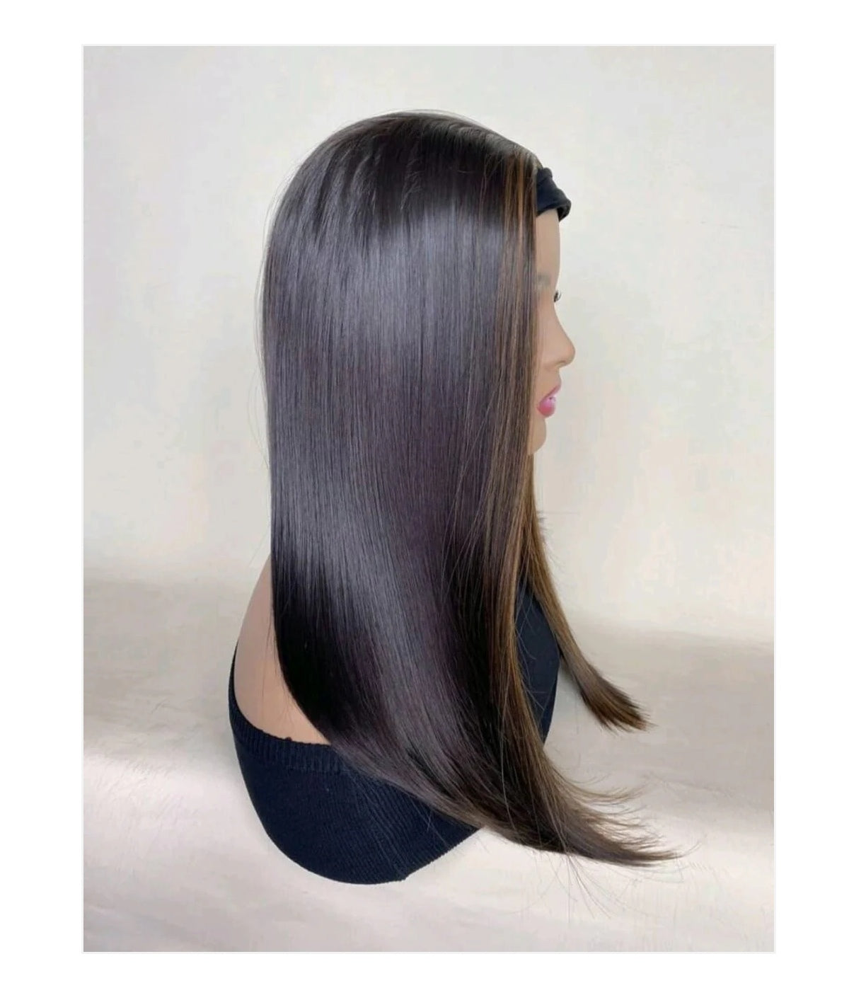 Long bob straight headband human blend