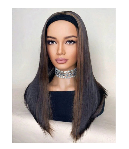 Long bob straight headband human blend