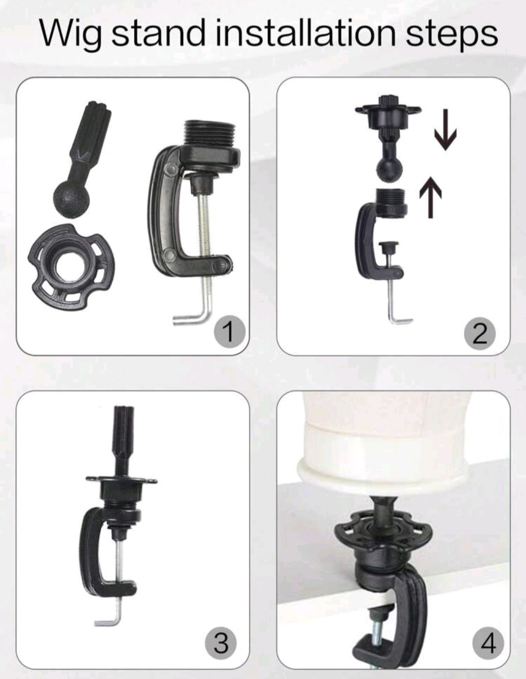 Wig head with a wig stand