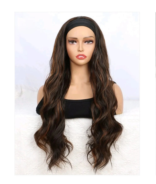 Ombré honey brown headband wig