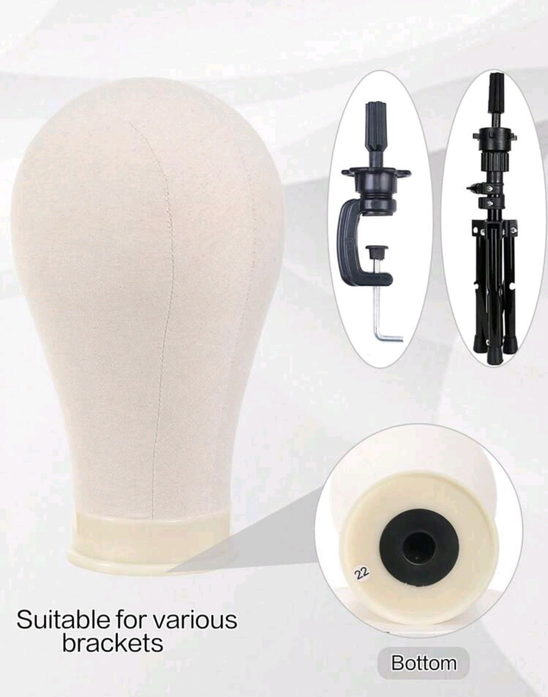 Wig head with a wig stand