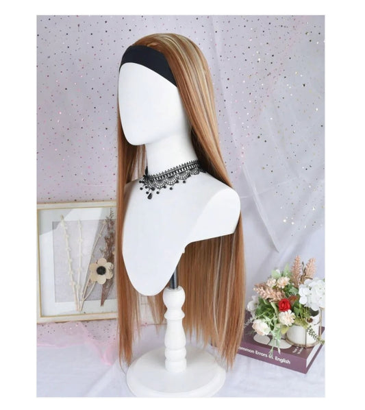 Human Blended Highlight Hair Head Band Wig Mix