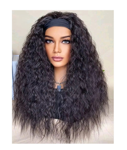 Dark brown headband human hair